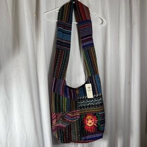 Kathmandu NWT Boho Patchwork Multi-Color Sun Crossbody Shoulder Bag Hippie Chic